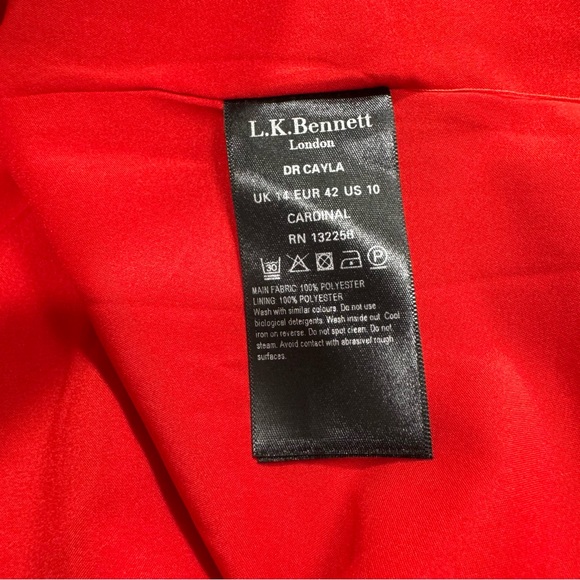 L. K. Bennett Red Cayla Midi Dress Size 10 - Picture 10 of 16